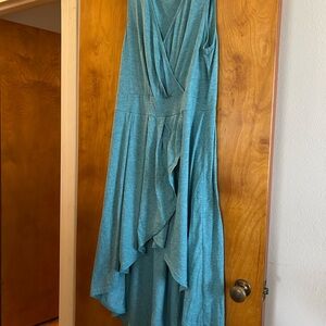 Elegant Teal Sleeveless Dress